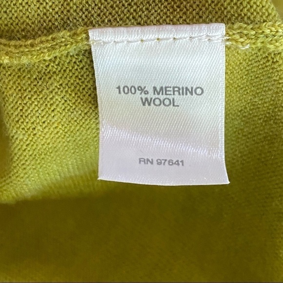 J. Jill Green Merino Wool Washable Long Sleeve Sweater Tunic Top Buttons Small - Picture 6 of 8
